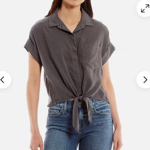 Cloth & Stone Roll Cuff Short Sleeve Button Down Shirt Size M